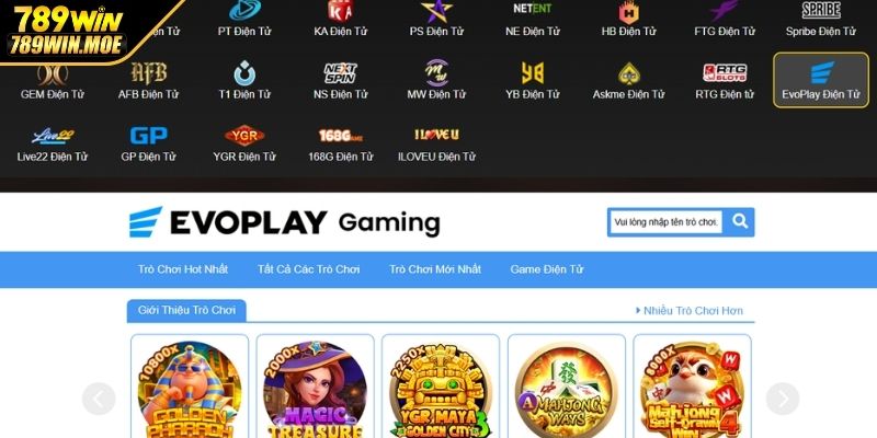 Hướng dẫn cách truy cập sảnh slot EVOPLAY tại 789WIN